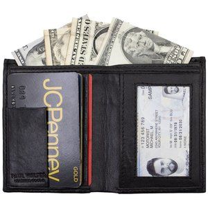 Real Genuine Leather Men Credit Card Case, ID Holder